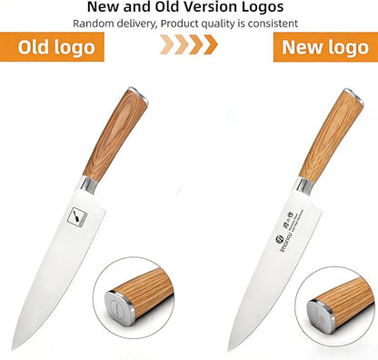 imarku Chef Knife - Pro Kitchen Knife 8 Inch Chef's Knives Japanese SUS440A Stainless Steel Sharp Paring Knife with Ergonomic Handle, Golden Handle, Birthday Gifts for Men and Women,Gyutou Knives