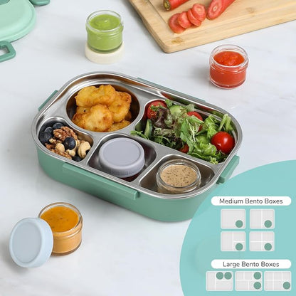 VITEVER [6 Pack] Salad Dressing Container To Go, 1.7 oz Glass Small Condiment Container with Lids, Dipping Sauce Cups Set, Leakproof Reusable Sauce Containers for Lunch Box Work Trip.