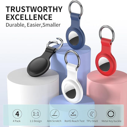 Compatible with AirTag Holder Case Keychain 2 Pack, for AirTag 1st & 2nd Generation Key Chain Ring Case Cover for Air Tag Holder GPS Tracker Item Air Tags Finders Air Tagholder for Kids,Bags,Luggages