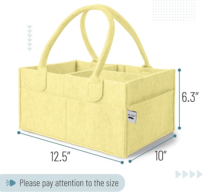Mr. Pen- Baby Diaper Caddy Organizer, Lemon Glow, Nursery Storage Bin and Car Organizer for Diapers and Baby Wipes