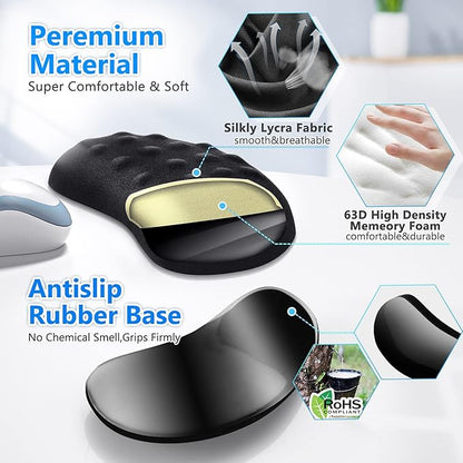 Gimars Mouse Wrist Rest, Pop It Fidget Wrist Support for Mouse-Pressure Relief, Ergonomic Memory Foam Mouse Wrist Pad with Massage Notes for Computer, Laptop, Office Work, PC Gaming-Wrist Pain Relief