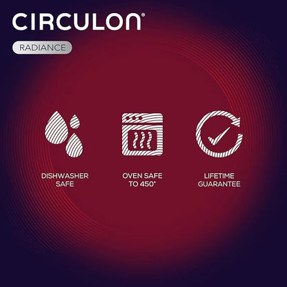 Circulon Radiance Hard-Anodized Nonstick Straining Saucepan, 3-Quart, Gray