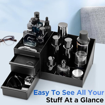 EXIN DECHEN Cologne Organizer for Men,Cologne Stand,Bathroom Organizer,Organizador de Perfumes,Dresser Organizer Countertop,Mens Bedroom Essentials,Room Decor for Men,Gifts for Mens