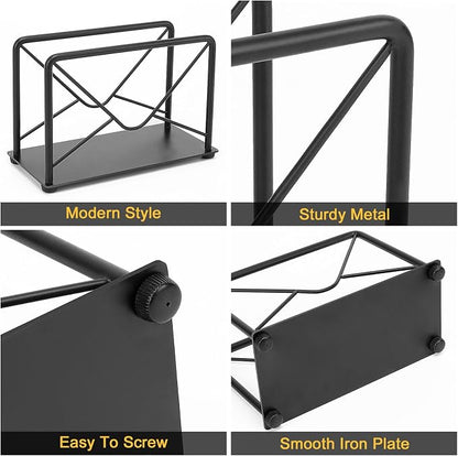 Modern Mail Holder for Home Office, Metal Letter Organizer Sorter for Desk, Cutout Mail Envelope Design, Bill Filling Paper Document Rack, Envelope Storage Rack with Metal Base