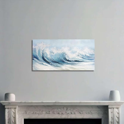 Belmrxne Coastal Wall Art Blue Wall Decor Aesthetic Artwork Funny Canvas Painting for Living Room Bedroom Dining Room Bathroom Kitchen Office 12x24 Inches