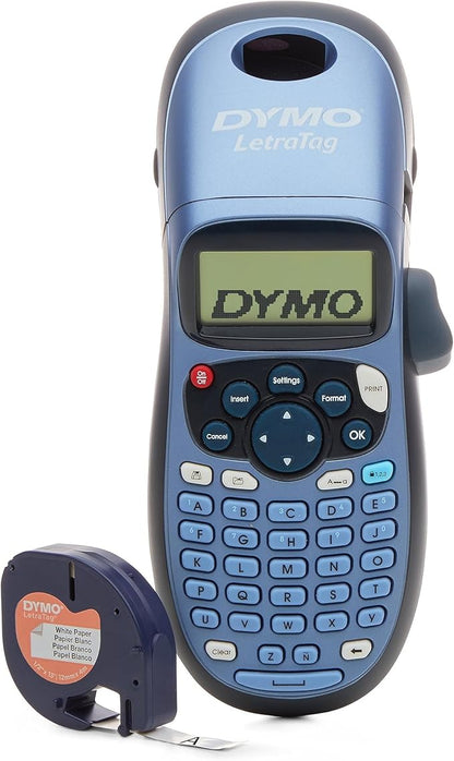 DYMO Label Maker LetraTag 100H Handheld Label Maker, Easy-to-Use, 13 Character LCD Screen, Great for Home & Office Organization, Monochrome Output