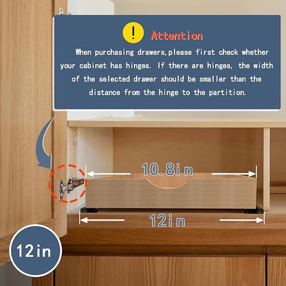 Pull Out Cabinet Drawers - 6x2 Size Options (12-23'W,18-21'D), Pre-Assembled with Soft Close Slides, Solid Beechwood, Easy Installation(12'W x 21'D)