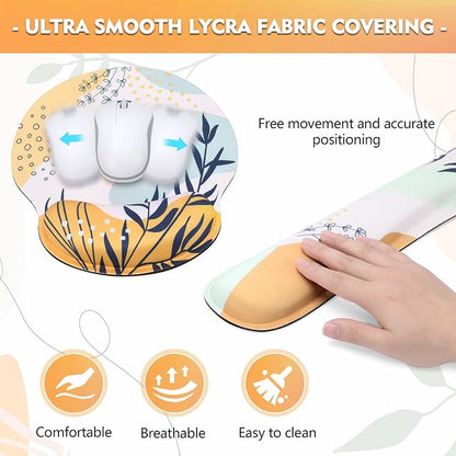 Mouse Pad and Keyboard Wrist Rest - Colorful Wrist Rest for Computer, Ergonomic Mouse Pad & Keyboard Pad, Memory Foam Wrist Support for Comfy Typing
