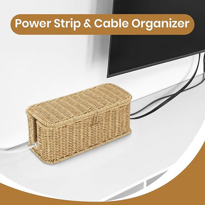 Wicker Storage Basket With Lid, Toilet Paper Basket For Toilet Tank, Pads And Tampon Holder For Bathroom, Rectangular Woven Kitchen Organizer, Home Decorative Storage Box