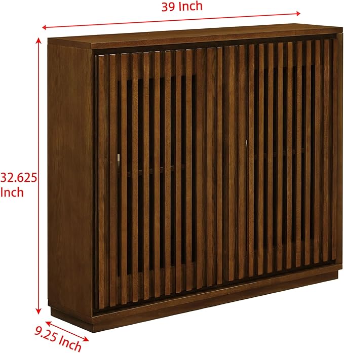 LKTART Buffet Cabinet Sideboard with Storage, Mid Century Modern Accent Credenza Cabinet with Doors & Shelves, Wood Coffee Bar Console Table for Dining Room,Kitchen,Entryway-Walnut