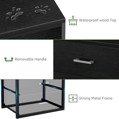 BOLUO Stackable Storage Drawers Closet Organizers and Storage Fabric 2 Drawer Dresser for Bedroom Office Black Modern