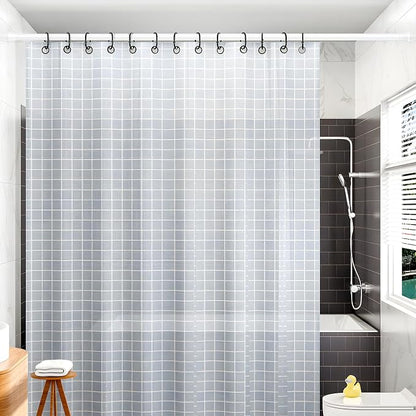 MEXAU Shower Curtain Rod 45-77 Inch White Shower Rod 7/8" Tension Curtain Rod Adjustable Curtain Rods No Drilling Shower Tension Rod Shower Curtain Tension Rod for Bathroom Windows Doorways