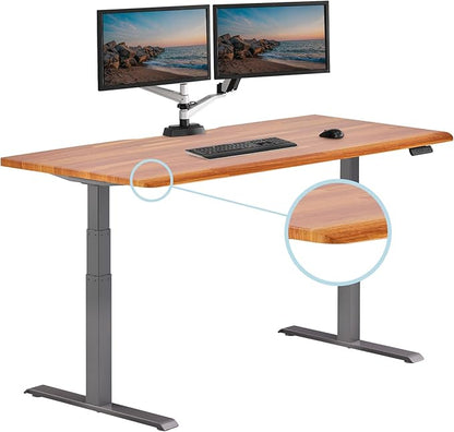 Vari ComfortEdge 72x30 Inch Electric Standing Desk – Height Adjustable Large Office Sit Stand VariDesk with Sloped Edge, Memory Presets, 180 LB Capacity + Tool-Free Assembly (Butcher Block)