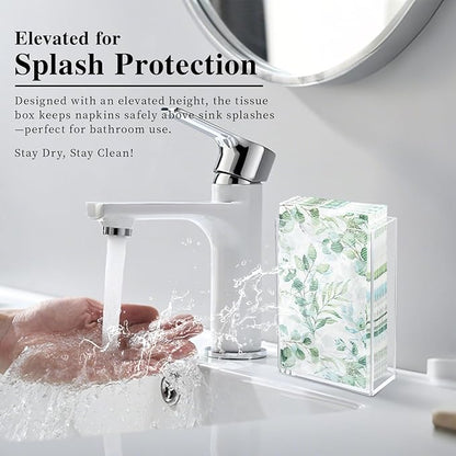 Acrylic Guest Towel Holder, Clear Vertical Napkin Dispenser Space Saving for Bathroom, Waterproof Disposable Hand Towel Box for Kitchen, Modern Dining Table Napkin Storage for Home Hotel Office