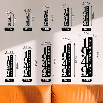 Personalized Vertical Address Plate,House Numbers Sign for Outside,Custom Metal Address Numbers for House Modern House Numbers,Street Name Address Sign,Great Housewarming Gifts Idea