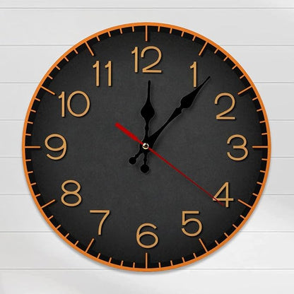 Wall Clock， Modern Non Ticking Wall Clocks Battery Operated， Brown Wooden Wall Clocks for Kitchen， Living Room， Bedroom， Office， Bathroom Decorative Home Decor Clock， 160 25 * 25cm