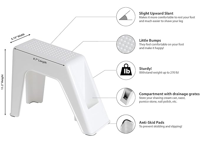 Demi's Home Shower Foot Rest - Pedicure Foot Rest - Pink - (Supplies Not Included)