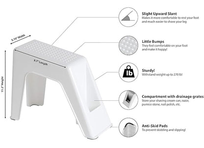 Demi's Home Shower Foot Rest - Pedicure Foot Rest - Pink - (Supplies Not Included)