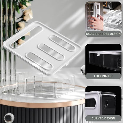 Kitchen Storage Bag Organizer, Acrylic Baggie organizer for Drawer, Plastic Bag Organizer complicate with Gallon, Quart, Sandwich, Snack, and Slider Bags (Acrylic)