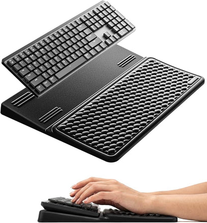 Vaydeer Keyboard Wrist Rest for Computer, Ergonomic Large Keyboard Mat Pad with Wrist Support, Soft Memory Foam Keyboard Stand for Desktop Gaming Home Office Carpal Tunnel Pain Relief