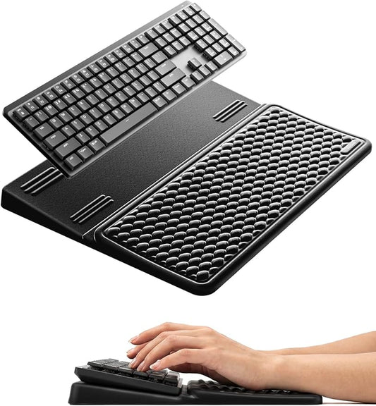 Vaydeer Keyboard Wrist Rest for Computer, Ergonomic Large Keyboard Mat Pad with Wrist Support, Soft Memory Foam Keyboard Stand for Desktop Gaming Home Office Carpal Tunnel Pain Relief