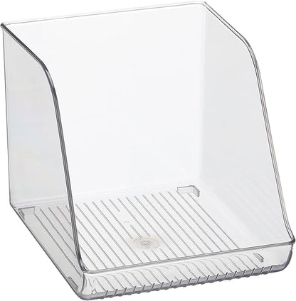 iDesign Plastic Water Bottle Organizer for Fridge, Clear Bottle Holder for Kitchen and Pantry, 4-Pack