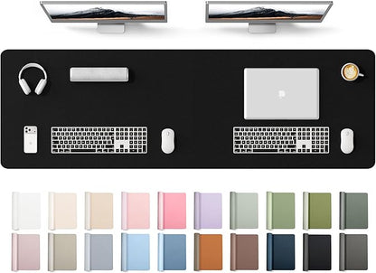 YSAGi Leather Desk Protector, Office Mat, Large Mouse Mat, Non-Slip PU Leather Blotter, Laptop Desk Mat, Waterproof Writing Pad for Office and Home(Black, 63" x 17.2")