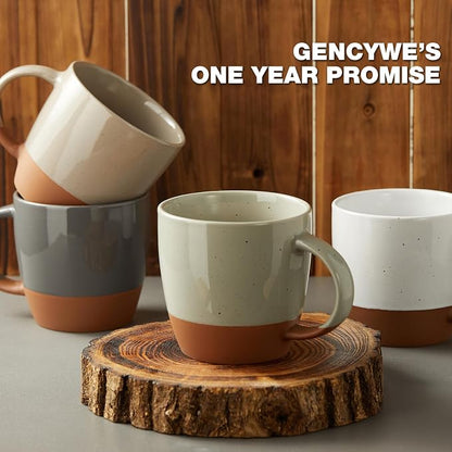 Morandi Color Ceramic Coffee Mugs Set of 6 (Large),18 oz Coffee Cups with Handle, Latte Mug, Big Mug for Women, Men, Great for Tea Hot Chocolate, Microwave Safe, Modern, Unique Style for Any Kitchen