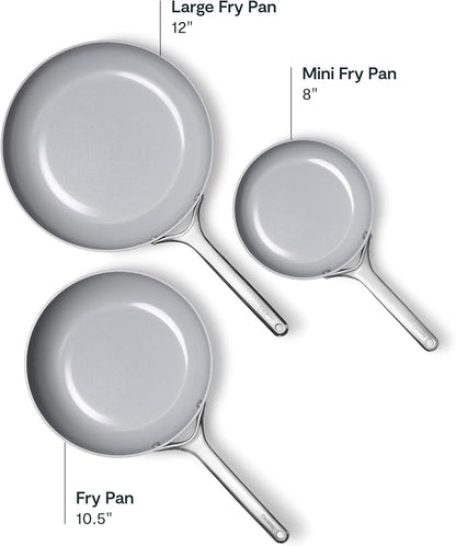 Caraway 8in + 10in Fry + 12in Fry Set (no lids) + 3Qt+ 4.5Qt Saute Duo Navy