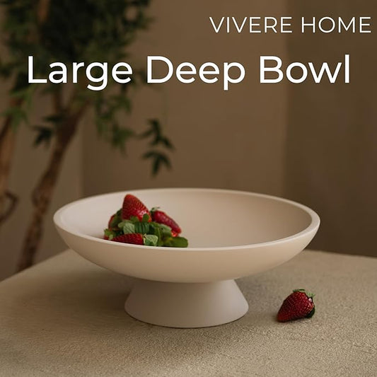 12" Concrete Extra Large Fruit bowl for Kitchen Counter, Coffee Table Decor, Decorative Key Bowl, Home Décor Accents, Kitchen Counter Decor Grey