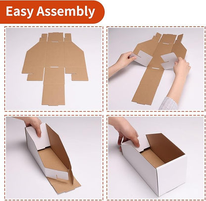 ZBEIVAN Cardboard Storage Bins Boxes 35 Packs 15x4x4.5 Inches, Easy Assembly Pantry Organizer Bins for Shelf, White
