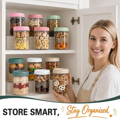6 Pack Overnight Oats Containers with Lids, 16oz Wide Mouth Mason Jars, Glass Food Containers with Airtight Lids for Storage, Yogurt Bowls, Overnight Oats Jars for Meal Prep, Chia Pudding
