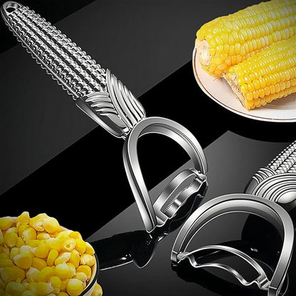 TEEVEA Corn Peeler for Corn on the Cob, Stainless Steel Corn Cob Stripper, Kernel Remover Tool for Home Kitchen BBQ Canning Camping