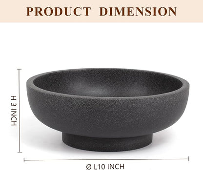 YMXYJM Large Decorative Resin Bowl, Modern Handicraft Bowls for Home Decor, Decorative Fruit Bowl for Kitchen Counter, Stylish Key Bowl for Entry Table, Artificial Stone Black