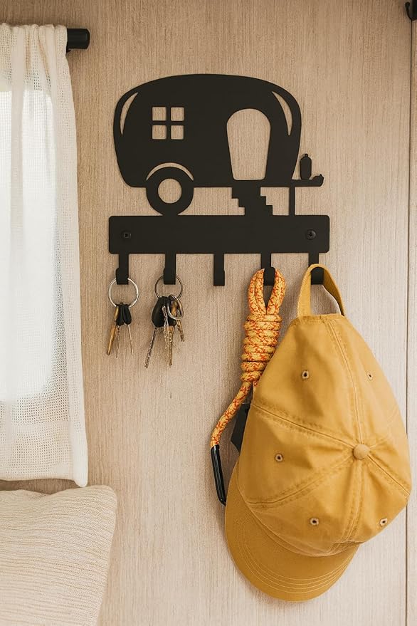 Camper Key Rack Holder for Wall - Small 6 inch - Made in USA; Camper Accessories