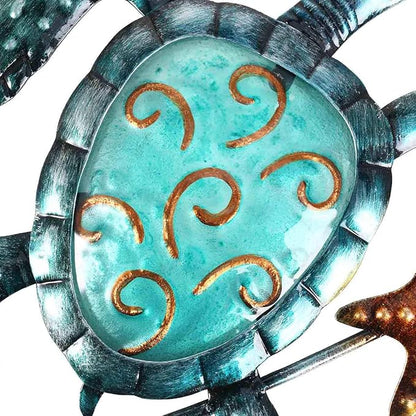 Tooarts Wall Mounted Key Holder Turtle Wall Hooks Iron Key Hook Rustic Wall Decorative Hook Living Room Bathroom Ornament