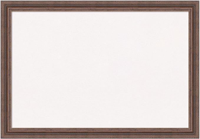 Amanti Art White Cork Board for Wall, 18x26 Vision Board with Brown Wood Frame, Medium Corkboard Office Decor for Home Organization, Country Rustic Corkboard Pinboard to Display Items for Home