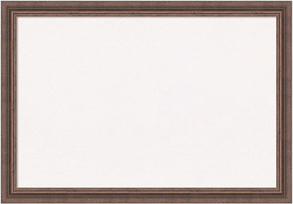 Amanti Art White Cork Board for Wall, 18x26 Vision Board with Brown Wood Frame, Medium Corkboard Office Decor for Home Organization, Country Rustic Corkboard Pinboard to Display Items for Home