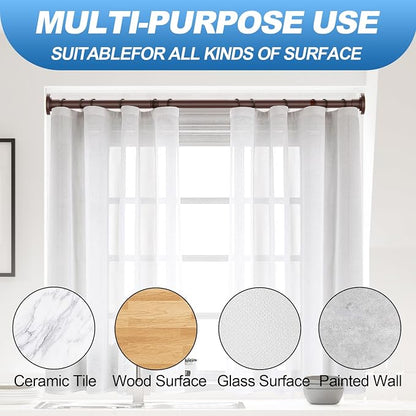 CorkLatta Bronze Shower Curtain Rod 31 to 80 Inch,1 Inch Diameter Adjustable Spring Tension Stainless Steel Telescoping Rod,Easy Install,No Rust