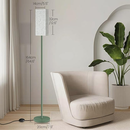 64.6" Floor Lamp, Pole Lamp with Foot Switch, Modern Standing Lamp, Minimalist Freestanding Lamp (Bulb Not Included), for Living Room, Bedroom Office ETL Listed, Green QQ07LD05