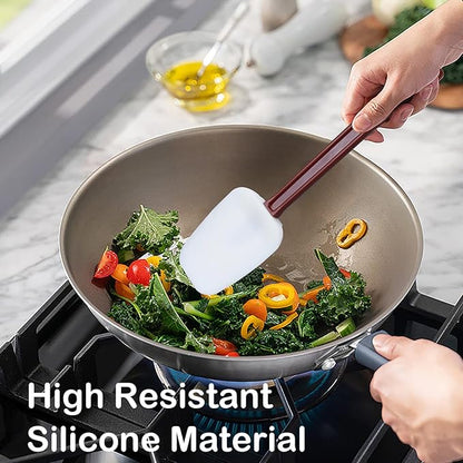 MYTASUY 16.5 INCH Silicone Spatulas Heat Resistant Heavy Duty Rubber Spatulas Commercial Spatulas Set for Kitchen Use Silicone Cooking Utensils Sets of 2