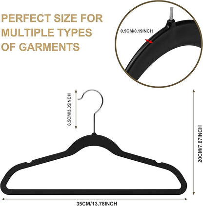Quality Kids Plastic Hangers 30 Pack Non Velvet Non-Flocked Thin Compact Kids Hangers Swivel Hook for Shirts Blouse Coats (Black, 30)