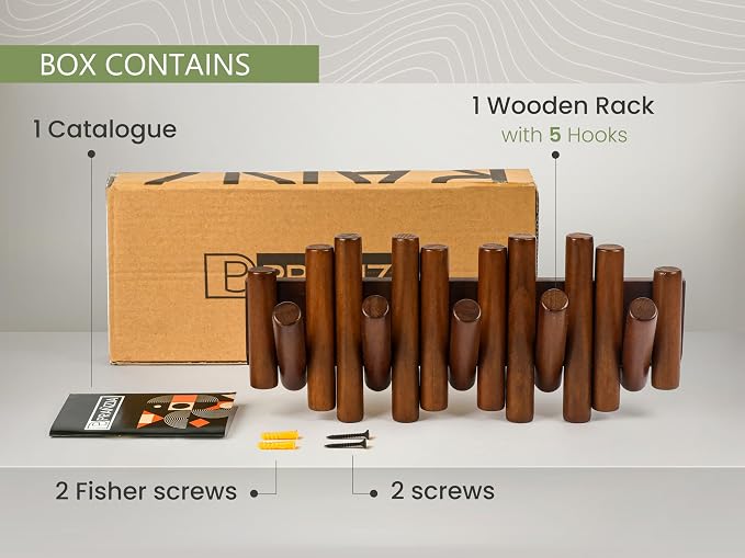 Wall Coat Rack - Wall Mounted Coats Rack - Coat Hanger Wall Mount Coat Racks - entryway Hooks Rack - Coat Rack Wall Key Holder - Wooden Coat Rack Walls Mount - Key Hooks for Walls Key Holder