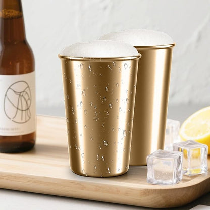 5 Pack 16 oz Stainless Steel Pint Cups,Stainless Steel Cup,Pint Cup Tumbler，water Tumbler,Stackable,Reusable,BPA Free