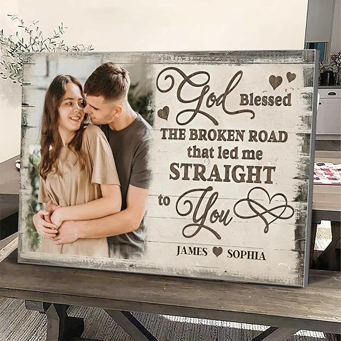 Love Signal Personalized Wall Art for Couples, Custom Photo Print Canvas/Poster/Frame, Valentine Day, Anniversary, Wedding, Birthday Gifts for Him Her Boyfriend Girlfriend, Husband Wife Bedroom Decor