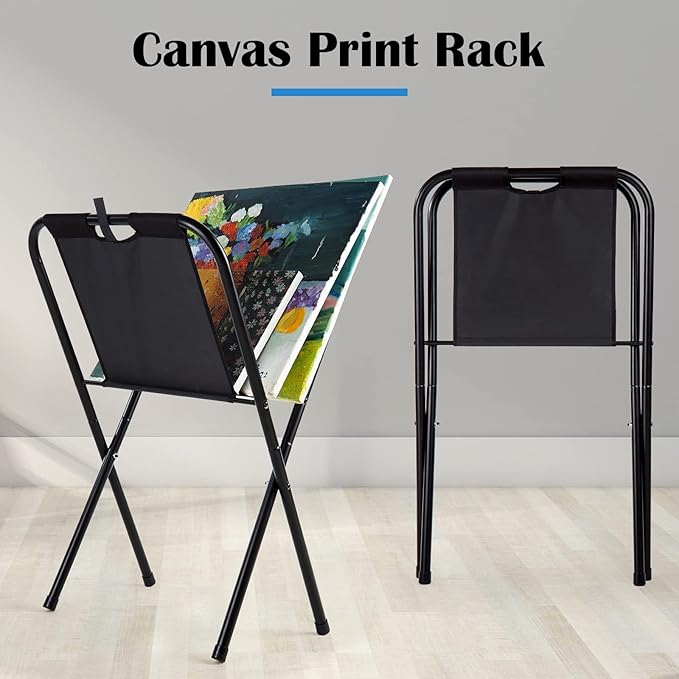 Falling in Art Small Canvas Print Rack - Portable Folding Art Display Rack for Posters, Artwork, Prints, Canvas Storage