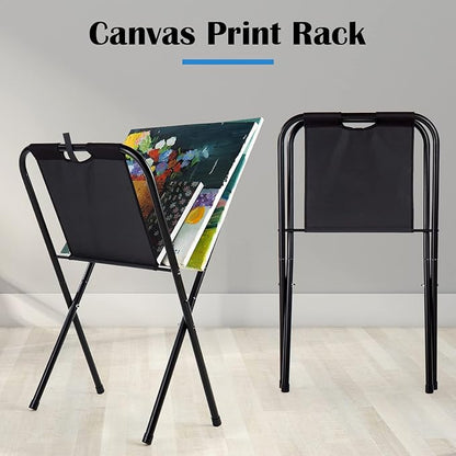 Falling in Art Small Canvas Print Rack - Portable Folding Art Display Rack for Posters, Artwork, Prints, Canvas Storage
