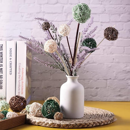Patelai 36 Pcs Wicker Rattan Balls Decorative Balls for Vase Centerpiece Bowls Orbs Filler for Home Decor,4 Sizes