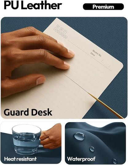 YSAGi Leather Desk Pad Protector, Office Desk Mat, Large Mouse Pad, Non-Slip PU Leather Desk Blotter, Laptop Desk Pad, Waterproof Desk Writing Pad for Office and Home (Dark Blue,55" x 24")