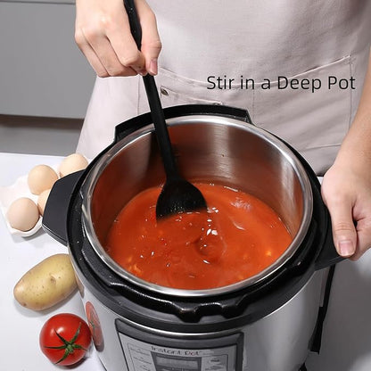 Silicone Cooking Spoon Set, High Heat Resistant Stiff Mixing Spoon, Extra Long Large Kitchen Utensil for Stirring and Serving, 13.6 Inches